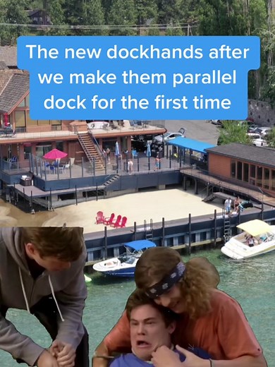 #CapCut Docking is a scary experience for beginners. Especially when you are docking a boat between two boats and you don’t own any of them. #trend #funny #tiktok #fyp #lake #tahoe #boat #dock #work #workaholics