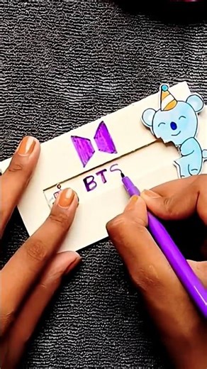 diy BTS birthday card 💜 BTS papercraft 🫶 #diy #bts #shorts #btsarmy #jungkook #btsdiy #btsv #swim