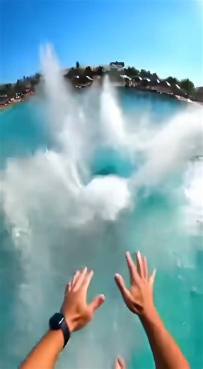 Waterslide into pool of giant fish #funny #memes