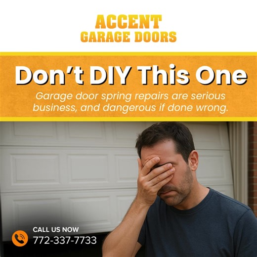 A crucial component you should NEVER DIY. ⚠️ Garage door springs are under extreme tension and can be highly dangerous to repair without expertise. Trust us for safe and professional spring repair and replacement. | Accent Garage Doors