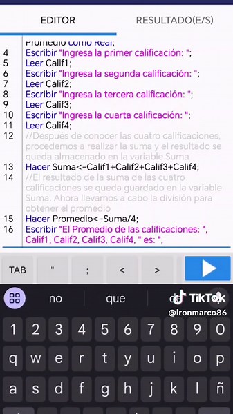 Pseudocódigo para Calcular Promedio de 4 Calificaciones