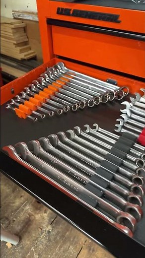 US General tool box set up. Putting together my wrench drawer. #toolcart #handtools #harborfreight