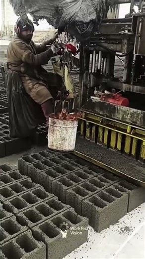 Concrete Hollow Block Manufacturing Process Using Press Machine