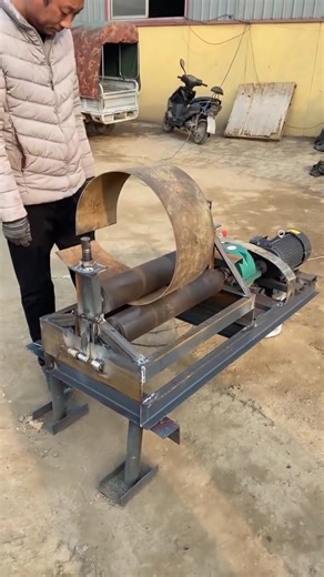 How It Works: 3-Roll Plate Bending Machine in Action#youtubeshorts