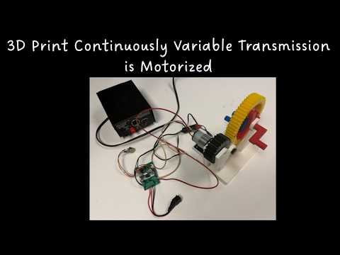 The 3D printed Continuously Variable Transmission (CVT) simulator is officially motorized