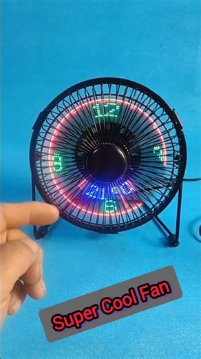 USB Mini Fan With RGB LED Display 🔥 Super Cool Desk Fan #shorts