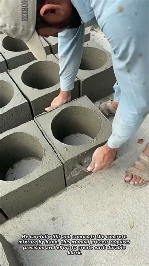 How Hollow Concrete Blocks Are Made By Hand