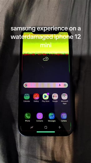 samsung experience on a waterdamaged iphone 12 mini, based on samsung galaxy j6 stock rom #android #iphone #samsung #techtok #fake