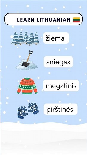 Learn Lithuanian: Winter words ❄️ 🇱🇹 | Beginner Vocabulary