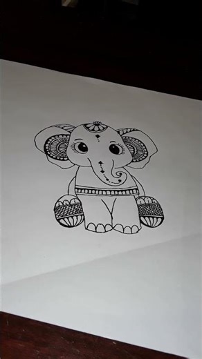 Cute Elephant Mandala Art #art #drawing #elephant #music #subscribe
