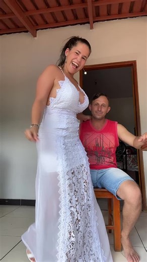 Stylish Outfits: White Lace Dress and Red Top Fashion