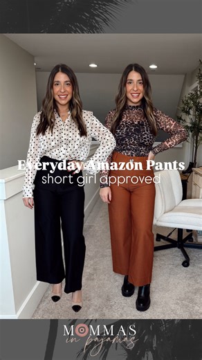 Paula Mazet on Instagram: "Mentally I’m in leggings, visually I’m put together 🖤 Like & Comment PANTS for a 🔗 These short-girl friendly Amazon pants are my go-to when I refuse to wear jeans but still need to look polished. Comfy enough for everyday, cute enough for the office, and they actually fit without hemming. Stayed in my true size 27 (they do have some stretch) #petiteandcurvy #shortgirlfashion #shortgirlstyle #casualmomstyle #shortandcurvy"