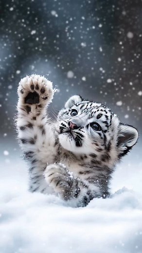 31K views · 11K reactions | The rarest snow leopard cub — born where dreams meet the mountains ❄️ So tiny, so pure, and perfectly wild. #cat #kitten #catlover #wild #snowleopard | Wish Ai Creator | Facebook