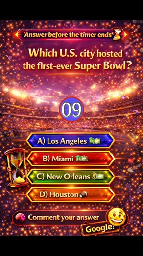 Which U.S. city hosted the first-ever Super Bowl? #shorts #usatrivia #quizshorts #usashorts