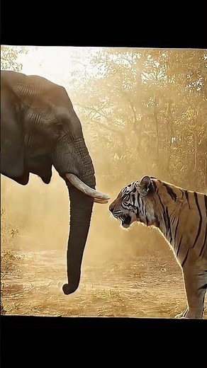 Elephant vs Tiger #cute #Wildlife Battle #Wildlife Documentary