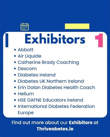 What companies are exhibiting at Thriveabetes? #t1d #type1diabetes #ireland #diabetes #diabetic