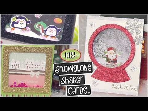 DIY SNOWGLOBE CARD // Shaker Cards for Christmas, Holidays & Winter - How To| SoCraftastic