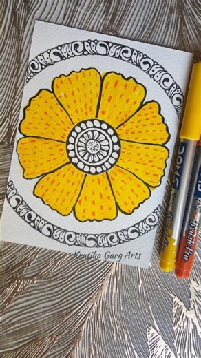 Yellow Flower Mandala Art 🌼🌼| How to draw beautiful Flower Mandala Art 🌼| #art #artist #viral #yt