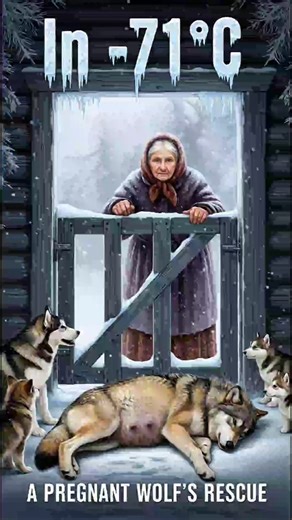 "In -71°C: A Pregnant Wolf Collapsed in the Snow, Then She Opens the Door":#survival #animals