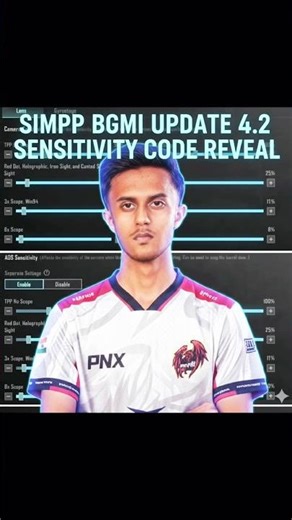 BGMI 4.2 Update: GodL Simp New Sensitivity & Control Code Revealed! (Zero Recoil) 😱#bgmi #shorts