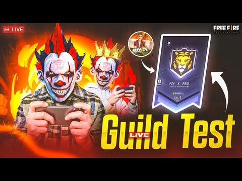 LIVE 🔴 GUILD TEST FREE FIRE | LIVE STREAM GUILD TEST | FREE FIRE LIVE GULD TEST 🔥😱 #freefirelive