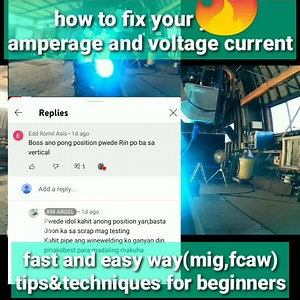 how to fix your amperage and voltage current fast and easy way to learn for beginners Mig,fcaw,saw welding #welding #weldinglife #weldernation #welder | Argel in Japan