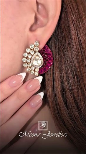 Ruby Halo Polki Earrings