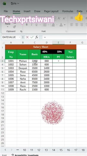salery slip in excel sheet