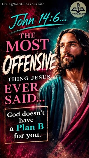 John 14:6… THE MOST OFFENSIVE THING JESUS EVER SAID… God doesn’t have a Plan B for you.