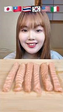 Comparing different salmon varieties 🐟🧡 #mukbang #salmon #쩐다