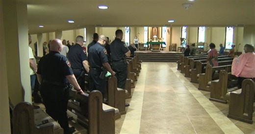 Our Lady Queen of Peace Catholic Church in Lafayette holds Mass to honor first responders
