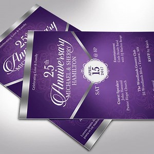 Purple and Silver Anniversary Flyer Template: Church Event Invitation for Word (5.5x8.5) Digital Download - Etsy