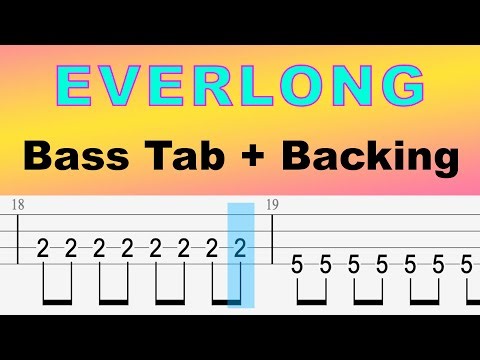 Foo Fighters - Everlong (Play-Along Bass Tab + Backing Track)