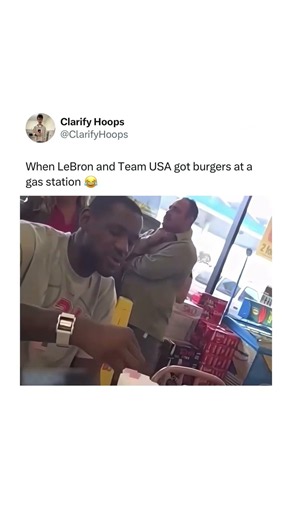 LeBron and Team USA got BURGERS at a gas station 😂