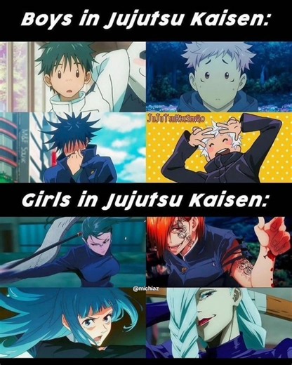 Boys vs Girls in Jujutsu Kaisen 😂🔥 #anime #jjk #jujutsukaisen #shorts #kny #viral #fyp