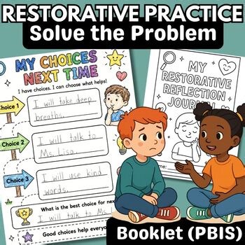 Restorative Practice Solve the Problem Behavior Reflection Stop Think Sheet PBIS