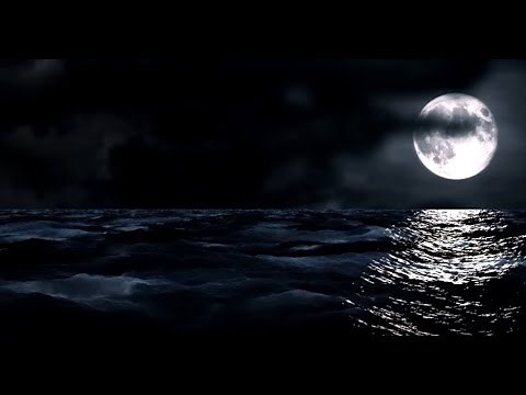 [10 Hours] Moon and Ocean at Night (Rendered) - Video & Soundscape [1080HD] SlowTV