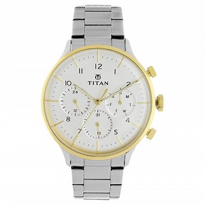 Buy Online Titan White Dial Quartz Multifunction Stainless Steel Strap watch for Men - nu90102bm01 | Titan India