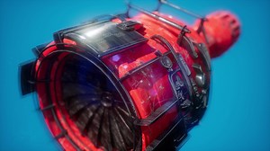 Rotate Jet Engine Turbine