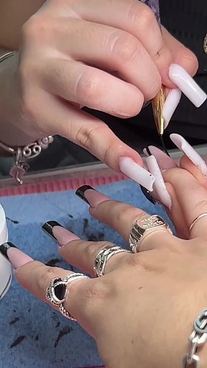 Acrylic Birthday Nails with Long Chains Design