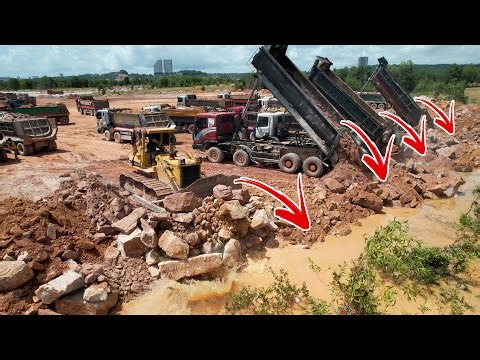 Well Done!! Smooth Operation Large Size Land Reclamation Process Strong Heavy Machines Working