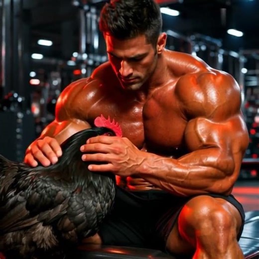 Unreal Strength Meets Calm Power 💪🔥 | Bodybuilder & Black Rooster"