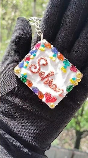 Personalized Keychain Making 🎀 Step-by-Step #keychain #embroidery #diy #crafts #shorts