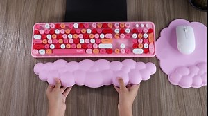 Keyboard Cloud Wrist Rest with Soft Leather Memory Foam Wrist Support/Cushion for Easy Typing and Pain Relief, Egronomic Non-Slip Computer Palm Rest for PC Gaming/Laptop/Hand Pad/Mac (Purple)