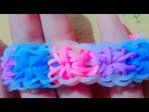 how to make flower bracelet with rubber band/rainbow loom band/ Arna's Artist.