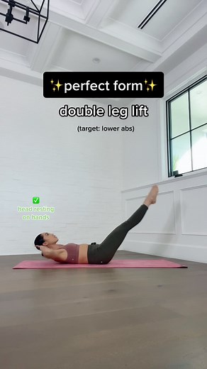 Make sure your low back is pressing into the mat! #pilates #blogilates #perfectform #properform #abexercise #absworkout #homeworkout #fitness