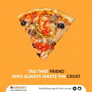We Agree Crust is Not that Tasty, but don't waste it! Tag that friend who always wasted the crust!👀 👉 Follow RailRestro for Food, Travel, and Indian Railways updates! #railrestro #orderfoodintrain #ecatering #railrestroapp #foodorderingapp #pizza #pizzalover #pizzaontrain #pizzatime | Railrestro