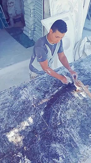 Marble Polishing Techniques in a Workshop