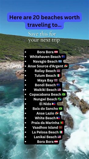 20 of the worlds most beautiful beaches 🌴✨
