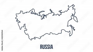 Line map the national flag of Russia in stop motion effect. Russia flag brush strokes art background. Видео Stock
